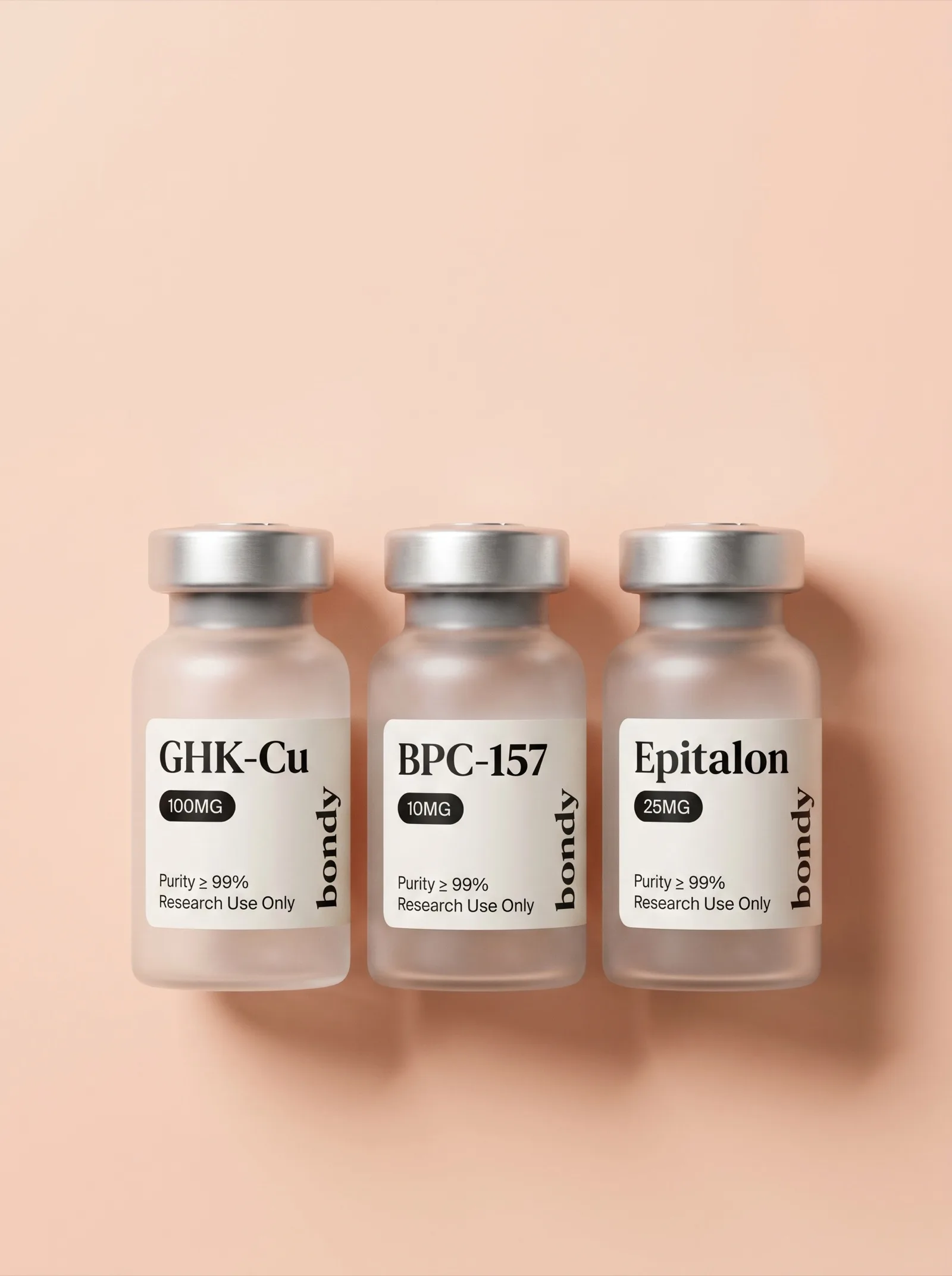 Three Bondy peptide vials